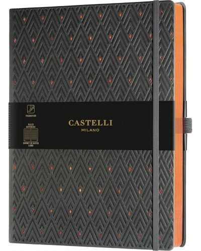 Бележник Castelli Copper & Gold - Diamonds Copper, 19 x 25 cm, linii - 1