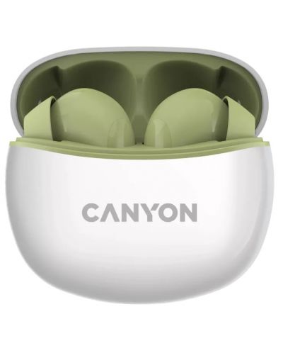 Casti wireless Canyon - TWS5, albe/verde - 2
