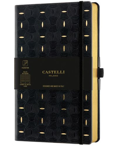 Бележник Castelli Copper & Gold - Rice Grain Gold, 13 x 21 cm, linii - 1