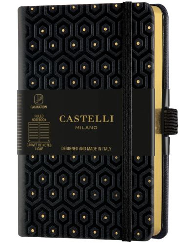 Бележник Castelli Copper & Gold - Honey Gold, 9 x 14 cm, linii - 1
