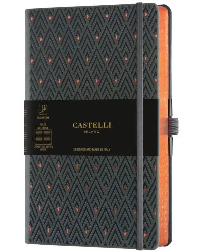 Бележник Castelli Copper & Gold - Diamonds Copper, 9 x 14 cm, linii - 1