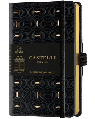 Бележник Castelli Copper & Gold - Rice Grain Gold, 9 x 14 cm, linii - 1