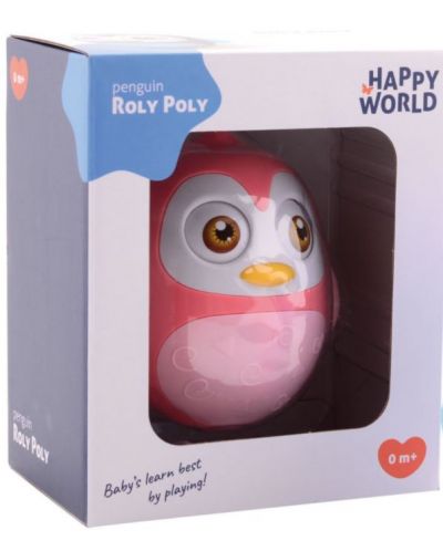 Zornăitoare pentru bebeluși Happy World - Roly Poly, Penguin 2, roz - 2