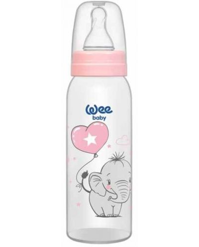 Biberon Wee Baby Classic - 250 ml, roz cu elefant - 1