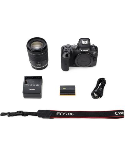 Cameră fără oglindă Canon - EOS R6, RF 24-105mm, f/4-7.1 IS STM, negru - 8