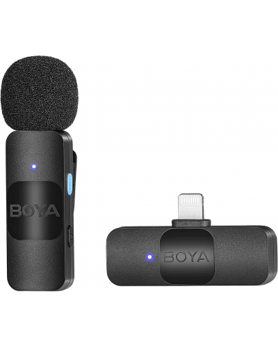 Sistem de microfon fără fir Boya - BY-V1 Lightning, negru - 1