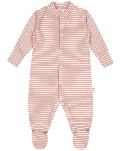 Salopeta cu dungi Bio Baby - 74 cm, 6-9 luni, roz - 1