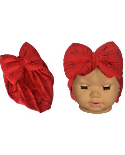 Căciulița pentru bebeluși tip turban NewWorld - Iepuraș roșu - 1