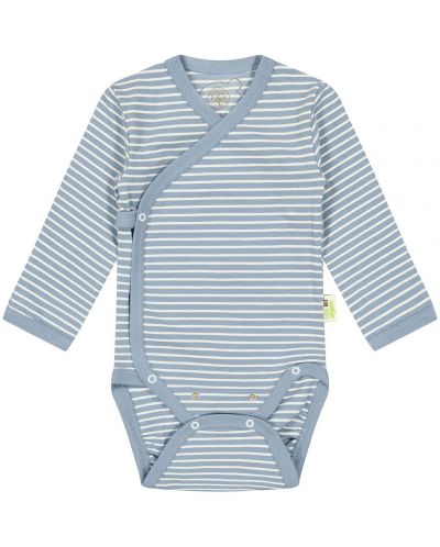 Body cu dungi pentru bebeluși Bio Baby - Bumbac organic, 50 cm, 0-1 lună, albastru - 1