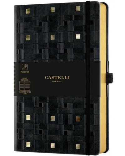 Бележник Castelli Copper & Gold - Weaving Gold, 9 x 14 cm, linii - 1