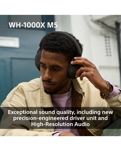 Căști wireless Sony - WH-1000XM5, Hard Case, ANC, negre | Ozone.ro
