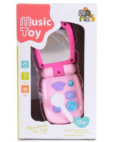 Jucarie pentru copii Moni Toys - Telefon cu capac, roz - 5