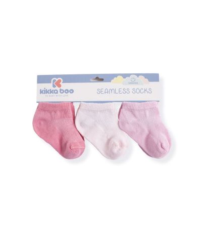 Șosete scurte pentru bebeluși KikkaBoo Solid - Bumbac, 6-12 luni, roz - 1