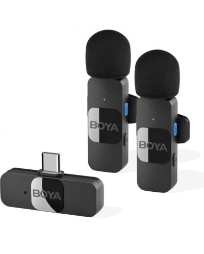 Sistem de microfon fără fir BOYA - BY-V20, USB-C, negru	 - 1