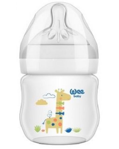 Biberon Wee Baby Natural, PP, 125 ml, alb cu girafa - 1