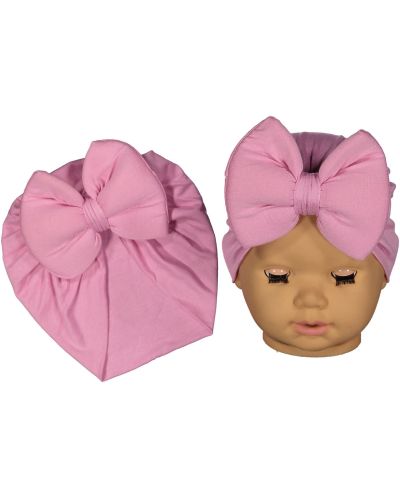 Căciulița pentru bebeluși tip turban NewWorld - Roz - 1