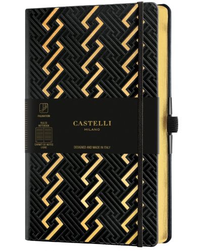 Бележник Castelli Copper & Gold - Roman Gold, 13 x 21 cm, linii - 1