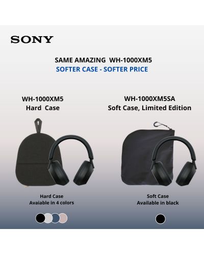 Căști wireless Sony - WH-1000XM5 Soft Case Limited Edition, ANC
