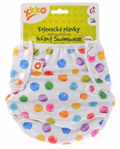 Costum de baie pentru bebelusi Xkko - Watercolor Polka Dots - 1