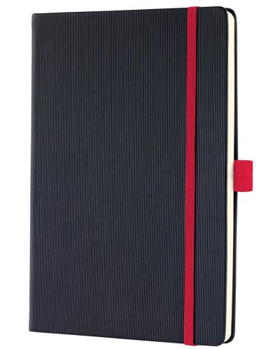 Carnețel cu coperta tare Sigel Conceptum format A5 - Foi negre, căptușite, cu bandă roșie - 2