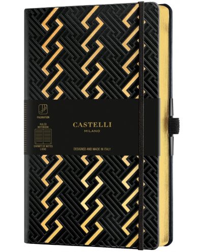 Бележник Castelli Copper & Gold - Roman Gold, 13 x 21 cm, coli albe - 1