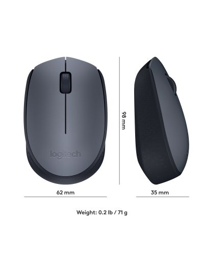 Mouse wireless Logitech - M170, gri - 8