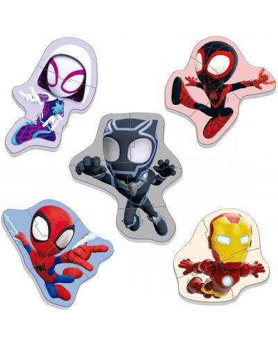 Puzzle pentru bebeluși Educa 5 în 1 - Spidey și prietenii săi minunați - 2