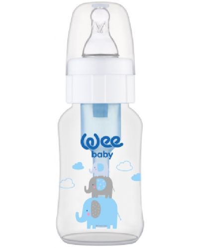 Biberon Wee Baby Anti-Colic, 150 ml, alb cu elefanți - 1