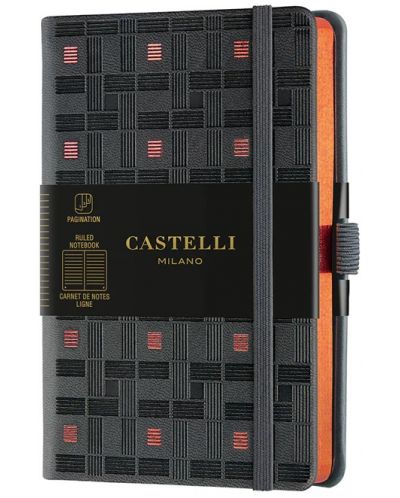 Бележник Castelli Copper & Gold - Weaving Copper, 9 x 14 cm, linii - 1