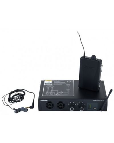 Receiver wireless Shure - PSM200, + casti SE112, negru - 1