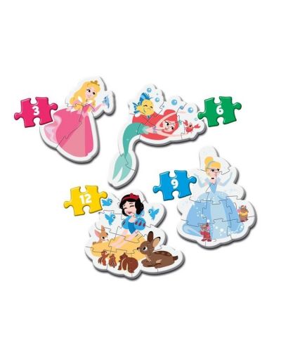 Puzzle bebeb Clementoni 4 in 1 - Printese Disney  - 2