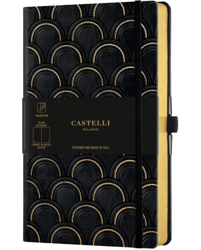 Бележник Castelli Copper & Gold - Art Deco Gold, 13 x 21 cm, coli albe - 1