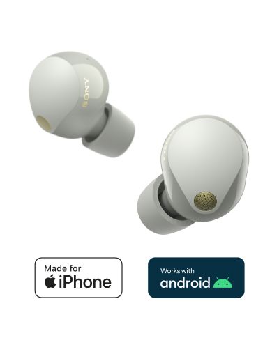 Căști wireless Sony - WF-1000XM5, TWS, ANC, argintiu | Ozone.ro
