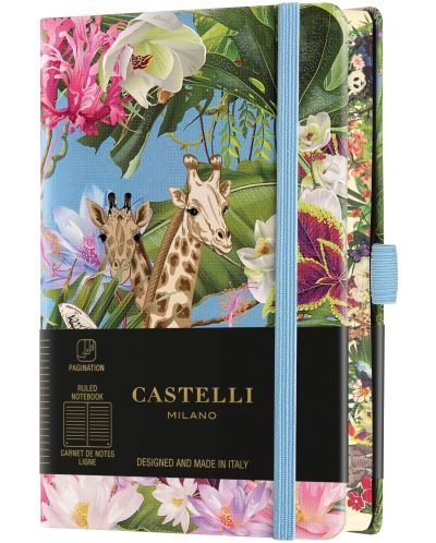 Бележник Castelli Eden - Giraffe, 9 x 14 cm, linii - 1