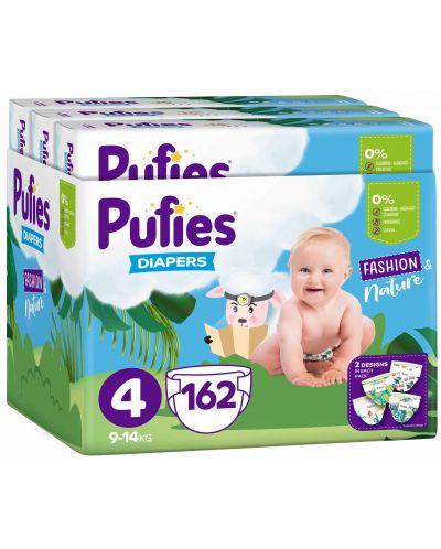 Scutece bebelusi Pufies Fashion & Nature 4, 162 buc. - 1