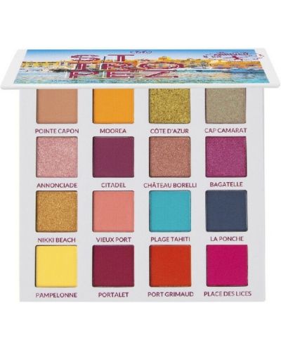 BH Cosmetics - Paletă de farduri Summer In St Tropez, 16 culori - 1