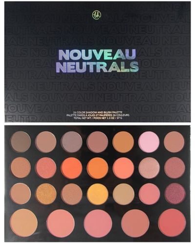 BH Cosmetics - Paletă de farduri și fard de obraz Neutral Nouveau, 26 culori - 1