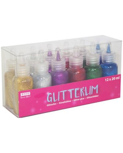 Glitter Glue Sense, 12 sticle de lipici - 1