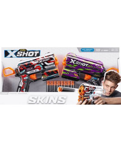 SKINITY 3点セット Zuru X Shot Skins - Flux, cu 16 săgeți, 2 bucăți, sortiment | Ozone.ro