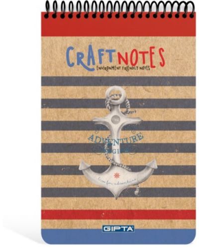 Carnet А5 Gipta Craft Notes - Cu spirala, 100 file, sortiment - 2