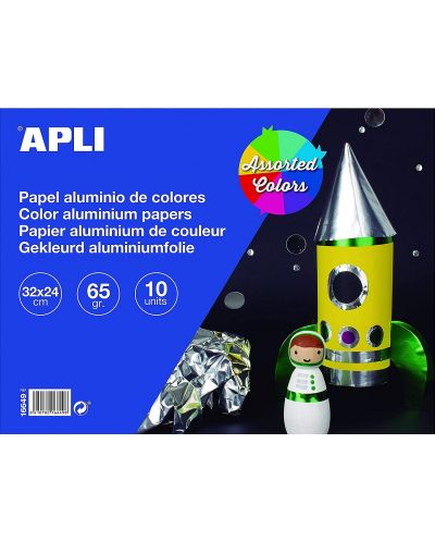 Bloc APLI - Hartie, metalica, 10 file, diverse culori - 1