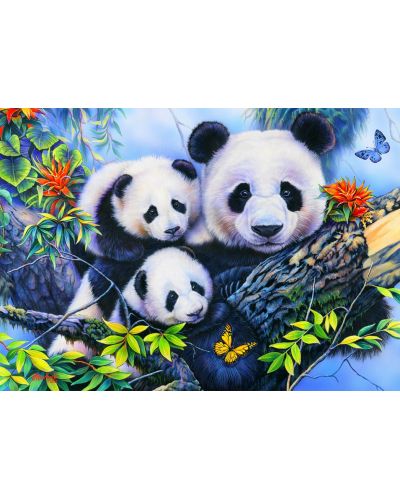 Puzzle Bluebird de 100 piese - Panda Family, Jenny Newland - 1