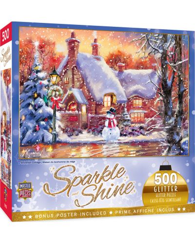 Puzzle starlucitor Master Pieces de 500 piese - Snowman cottage - 1