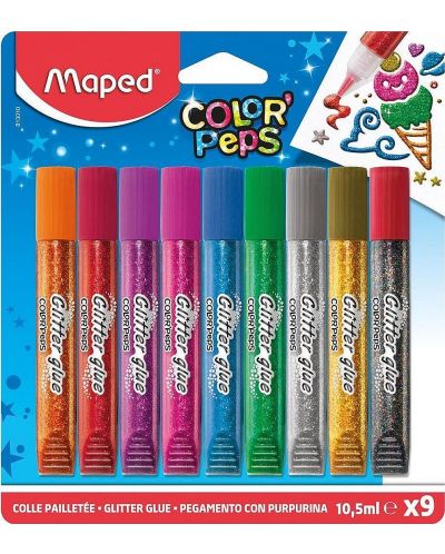 Lipici starlucitor Maped Color Peps - 9 culori - 1