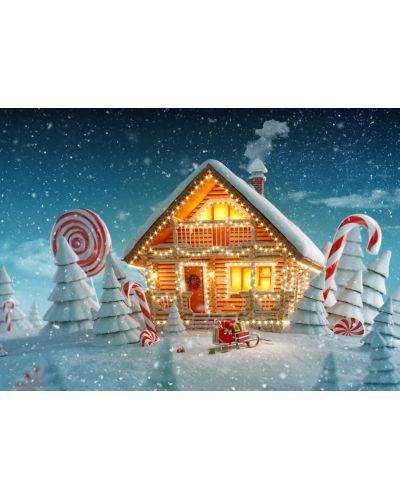 Puzzle Bluebird de 500 piese - Christmas Cottage, Vadim Georgiev - 1