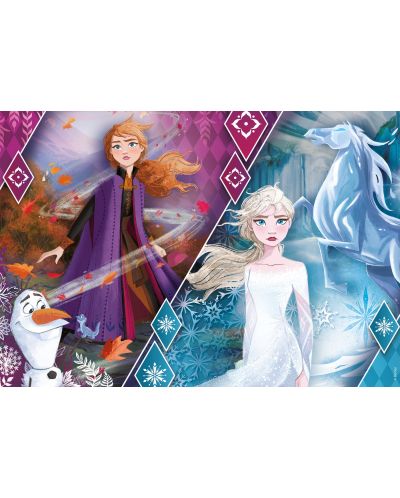 Puzzle stralucitor Clementoni de 104 piese - Frozen 2, Elsa si Anna - 2