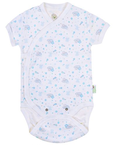 Body cu mânecă scurtă Bio Baby - Bumbac organic, 74 cm, 6-9 luni - 1