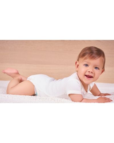 Body cu mânecă scurtă Bio Baby - bumbac organic, 68 cm, 4-6 luni, alb - 4