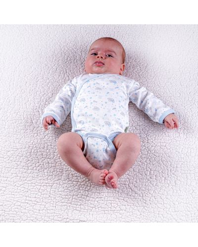Body Bio Baby - bumbac organic, 68 cm, 4-6 luni, alb-albastru - 4
