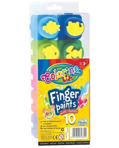 Vopsea pentru pictura cu degete Colorino Kids - 10 culori - 1